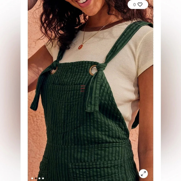 BDG Sadie Linen-Blend Dungarees Playsuit size large - Picture 3 of 16